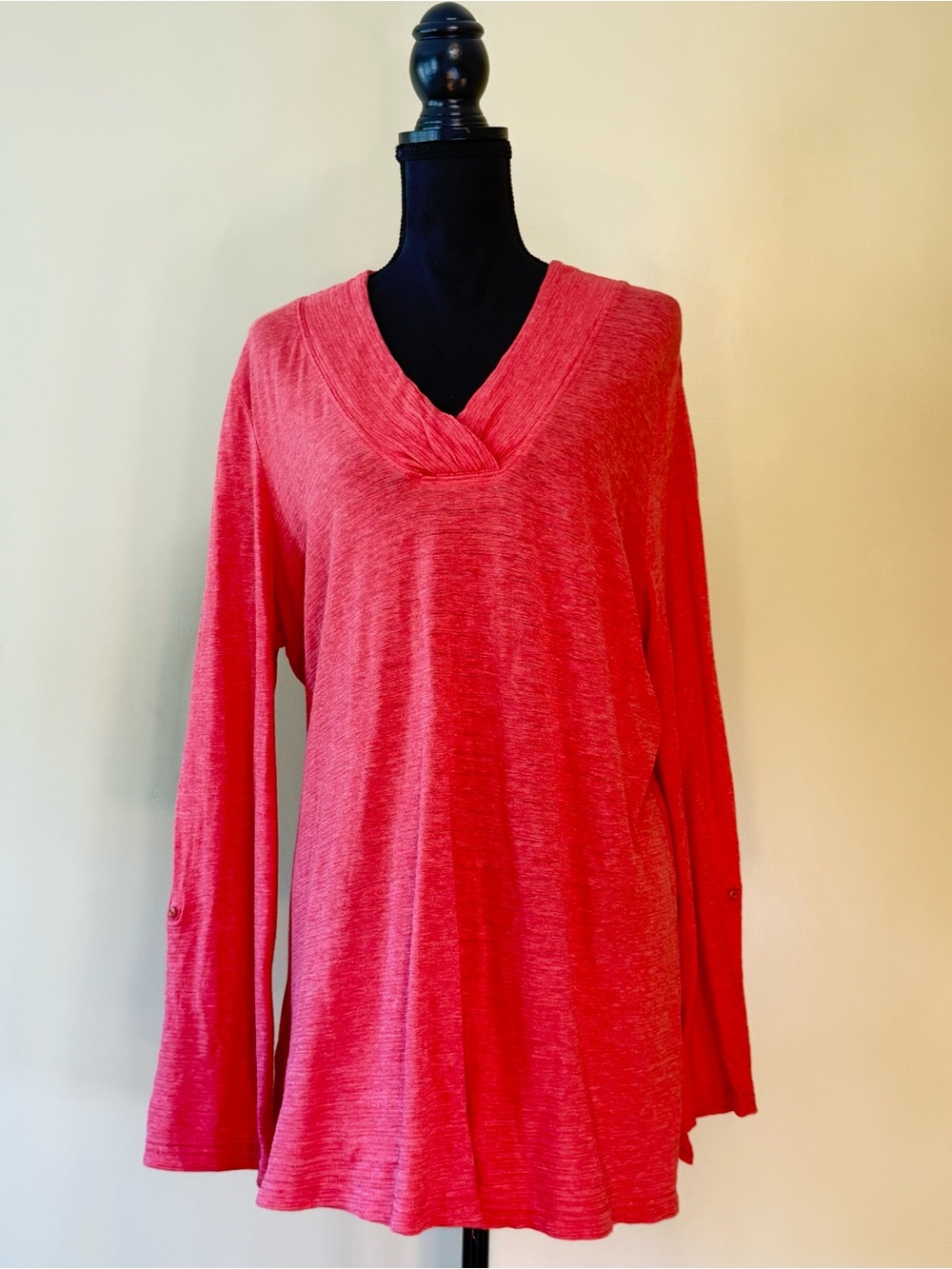 Eddie Bauer Long Sleeve Tunic V Neck 100% Cotton
